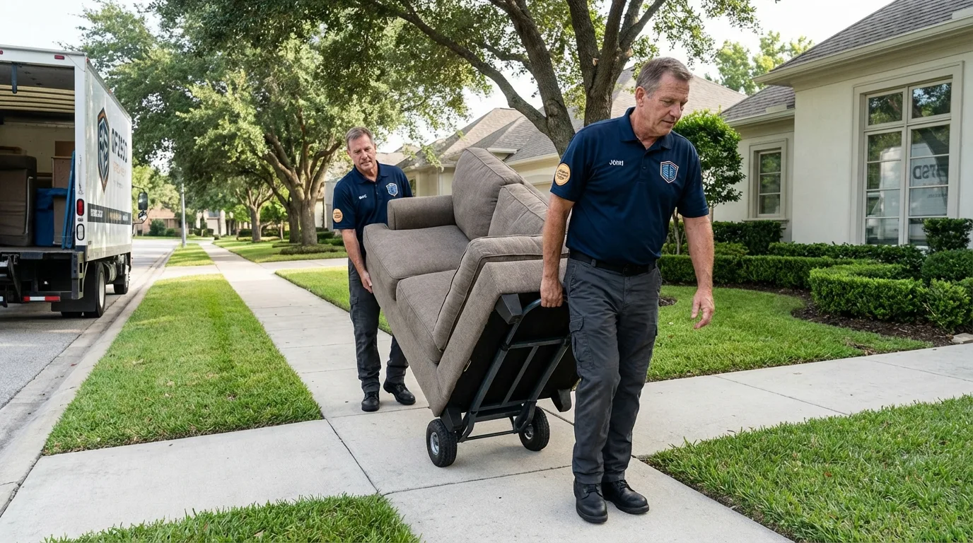 Local residential moving crew loading furniture in Fraser, CO